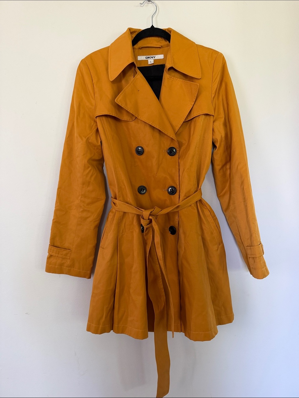 Dkny | Women's Double-Breasted Trench Coat in Mustard